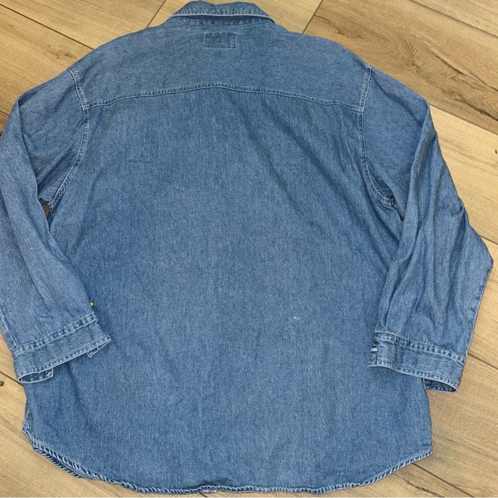 Vintage Denim Embroidered Shirt Teddys Whimsical Christmas Grandma Women XL - Picture 2 of 6